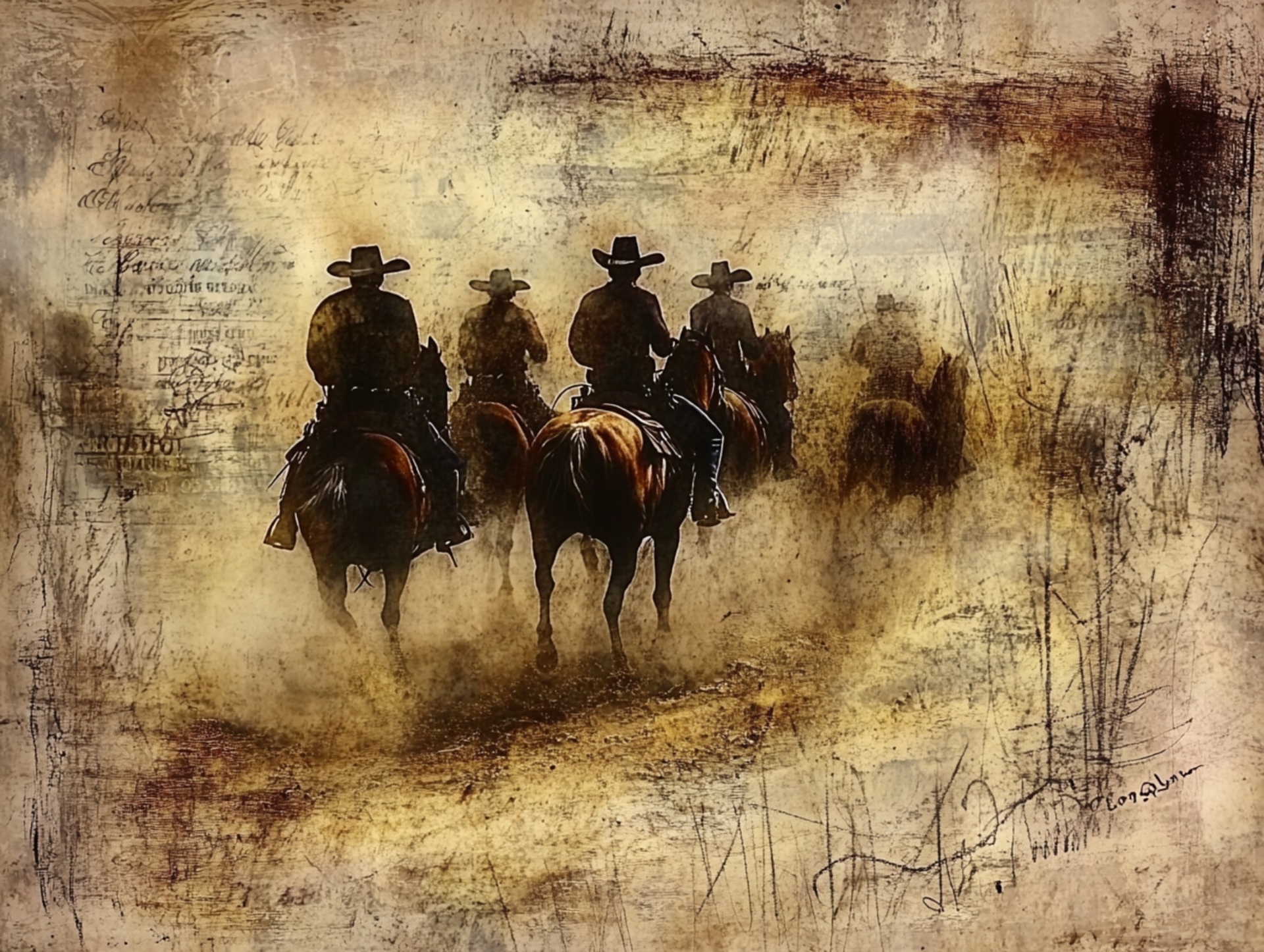 cowboys on a trail